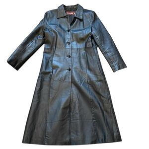 Vintage Phase 2 Long Black‎ Leather Jacket